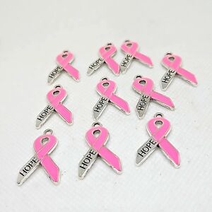 Breast Cancer Awareness- Pink Ribbon With Hope Pendants.